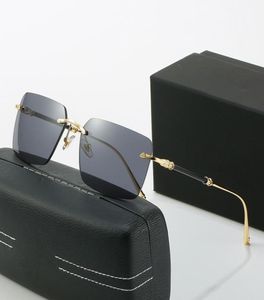 Lunettes de soleil de créateurs de luxe pour femmes mode hommes Mayba Buffalo Horn Sun Glasses Driving Buffs Shades Eyewear Rimless Square Vintag4363108