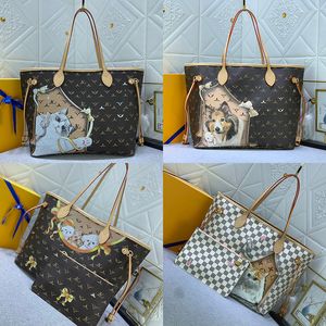 Bolso de mano de diseñador de lujo Mujer Bolsos grandes Monedero Nunca compras Mujeres llenas Animales de alta calidad Bolso de hombro a cuadros Bolsos de tamaño MM Bolso de playa Cartera de embrague