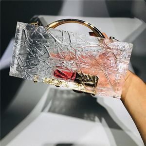 Bolso de acrílico transparente de diseñador de lujo para mujer, bolso de mano de acrílico transparente, bolso de cubo, bolsos de cena transparentes con Acr189M