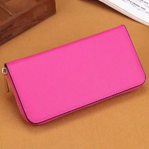 Cartera de diseñador para hombre, tarjetero para mujer, cuero PU hecho a mano, monedero con cremallera rosa, monedero largo, bonitas carteras, diseñador, pasaporte para mujer, cartera para hombre