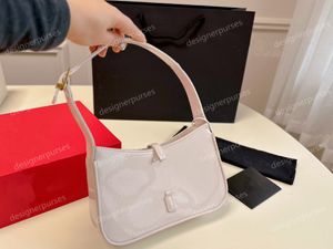 Designer de luxe en cuir verni blanc sac sous les bras sac hobo femme sac à main en cuir véritable sac à bandoulière classique mode femmes sacs avec boîte WYG