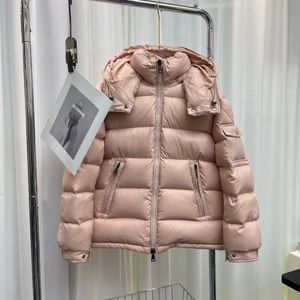 Designer de luxe Womens Branded Hooded Down Coat Épais Doux Chaud Double Fermeture Éclair Imperméable Parkas rose Veste Grande Taille 012 top marque fille manteaux Survêtement