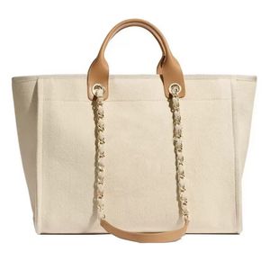 Sacs à main de créateurs de luxe femmes toile fourre-tout sac à provisions chaîne grands sacs à bandoulière 2 couleurs