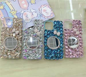 Étuis de téléphone portable de luxe en diamant 3D, paillettes scintillantes, fleur en cristal, pour iphone 6 7 8plus Xr Xs 11 12 13 Pro Max