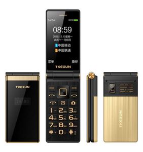 Luxe Double affichage mode Flip téléphones portables corps en métal Senior Double carte Sim caméra MP3 30 pouces écran tactile Quad Band celulaire 3407070