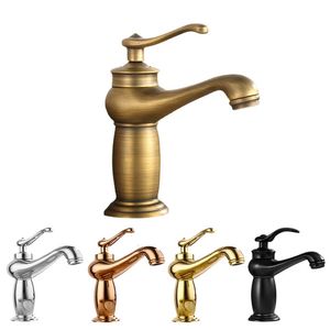 Luxury Europe Style Antique Gold Bathroom Bathroom Basin Robinets Boucheurs Taps Single Handle Magic Lamp Frold and Water Kitchen Faucet 240508