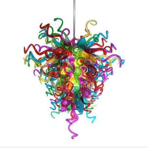 Lámparas de araña de estilo barroco europeo Iluminación de buena calidad AC 110-240V LED Fuente de luz de ahorro Lámpara de cristal soplada a mano colorida
