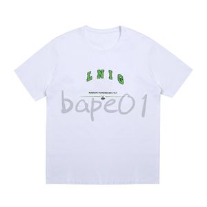 Marca de moda de lujo para hombre Camiseta con estampado de letras de tijera Cuello redondo Manga corta Verano Camiseta suelta Top Negro Blanco Tamaño asiático S-2XL