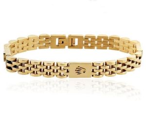 Velocador de la moda de lujo Bangle Charm Crown Gold Chain Bracelet Men Watch Jewelry Accessories4087111