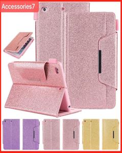Luxury Glitter Bling Magnetic Flip Wakesleep Le cuir de portefeuille Carte de carte support Couverture de boîtier d'amortisseur pour Apple iPad 5 6 Air 2 Mini6428050