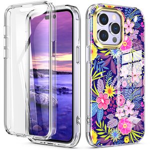 Cajones de mariposa de flores de mármol de lujo para el iPhone 11 12 13 14 15 Pro Max 7 8 Cubierta de teléfono protectora completa con protector de pantalla