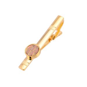 Luxury Gold Clip para hombres Jewelry Classic Brass Golden Pin Bar Pins de corbata de diez kíneas para accesorios de novios Regalos