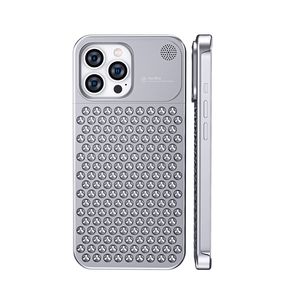 Coque de téléphone Vouge en alliage d'aluminium ajouré de luxe pour iPhone 15 14 13 12 Pro Max, durable, robuste, élégante, protection complète, aromathérapie, coque arrière en métal solide, résistante aux chocs