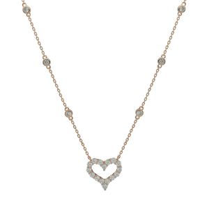 Concepteur de collier initial de luxe pour femmes collier pendentif en forme de cœur creux incrusté simule perle cz diamant collier de créateur bijoux de bijoux avec boîte