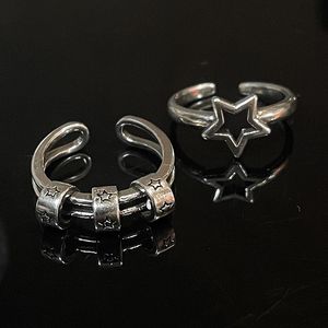 Anillo de diseñador de joyería de lujo Anillos alrededor de la estrella Anillos ajustables Personalidad retro Hágalo usted mismo Dedo índice Combinación abierta y salvaje Anillo punk Chica Pareja 01