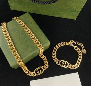 925 Designer Necklace Punk Bracelets Luxury 18k Gold plated Bracelet Necklace Set For Woman Men GGity Hip Hop Chain Bracelet high quality cuban gold bracelet
