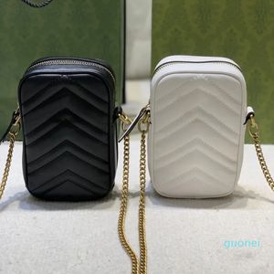 Sac à bandoulière de luxe pour femme, mini chaîne Marmont, marque de styliste, messager classique, sac de téléphone de qualité supérieure, portefeuille