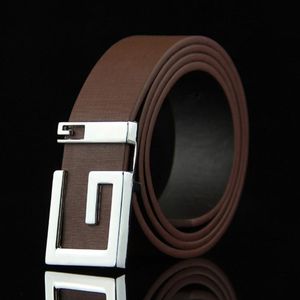 Ceintures de luxe en cuir pour hommes, bracelet en métal lisse, boucle de ceinture, vente en gros