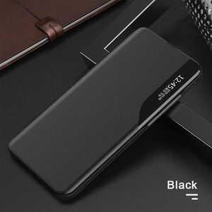 Étuis de téléphone en cuir de luxe pour Samsung Galaxy S21 Plus Ultra Note 20 A72 A52 fenêtre affichage sommeil couverture magnétique