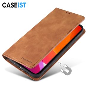 CASEiST Étui portefeuille à rabat magnétique rétro en cuir de luxe avec support pour cartes et billets en tissu mat pour Apple iPhone 15 14 13 12 11 Pro Max XS XR 8 7 Plus