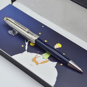 luxury Little Prince Blue and Silver 163 Roller ball pen Ballpoint pen Fountain pen office stationery brand Write refill pen 240119