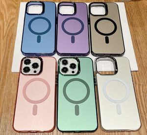 Cois de charge sans fil magnétique de luxe pour iPhone 15 Pro Max 14 plus 13 12 11 Huile cristalline Feel Bling Hard Plastic ChromEd Metallic Soft IMD TPU MANGET COUVERTURE