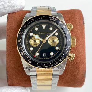 Relojes automáticos de lujo para hombre, correa de acero dorado de dos tonos, regalo genial de cuero para hombre, reloj de pulsera clásico con esfera luminosa de 42mm