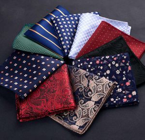 Luxury Men Polyester Silk Handkerchief Pocket Square Vintage Polka Dot Hankies Wedding Party Chest Towel7811074