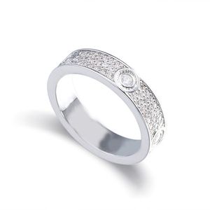 Hommes de luxe bague moissanite homme femmes amour argent rose or couleur lettre femmes B4083300 dame titane acier bague homme vis glace anneaux ZB019 F23