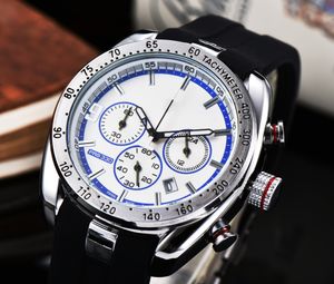 Montre de luxe pour hommes Montre à mouvement à quartz haut de gamme Montre chronographe automatique à six broches Cadran 41 mm Bracelet en caoutchouc de mode Montre de sport décontractée