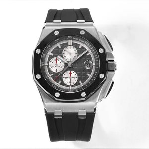 Luxury Men's Watch Quartz Watch 44 mm Dial de cerámica Case de acero inoxidable correa de goma Caja de correa impermeable luminosa Dhgate Watch Montre de Luxe Watch Factory
