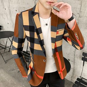 Chaqueta blazer informal de lujo para hombre, tendencia de primavera y otoño, estilista de pelo occidental británico, traje ajustado atractivo por la noche