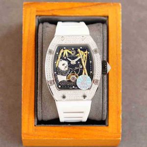 Relojes mecánicos de lujo para hombre Reloj de pulsera Rm026 Lady Diamond Case Movimiento visible Esqueleto Reloj mecánico