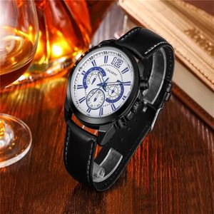 Luxury Mens Sports Watch Cagarny Large Dial Quartz Golden Quartz Regarde Calendar Silicone Strap Relogio de Luxo226E