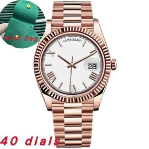Reloj de hombre de lujo 41 mm Día/fecha de tamaño automático 36 mm para Lady Designer Watches Dial clásica de Roma Classic con Bag Sapphire Glass Implouding AAA Relojes