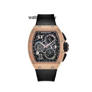 Relojes de lujo para hombre Richaer Richar Millss Relojes de pulsera mecánicos suizos de lujo Estilo de vida automático Código de tiempo interior Oro rosa RM72-01
