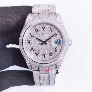 Relojes de hombres de lujo MOISSANITE Mosang Stone Diamond Watch Moving Watches For Men Top Montre de Luxe Mechanical Automatic Wutwatch 512