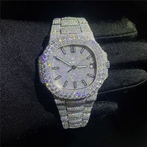Luxo moissanite diamante relógio gelado relógio masculino designer para relógios masculinos de alta qualidade montre movimento automático relógios orologio. Montre de luxo l25
