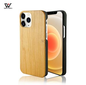 Cajas de teléfono de borde duro de bambú de madera natural de lujo con grabado láser para iPhone 12 Pro Max Mini Contraportada Shell 2021 Moda F4594668