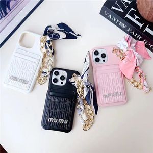 Luxury Originla Material en cuir en cuir en cuir Chaîne de carte de poche de poche pour iPhone 15pro 15promax 14 14Plus 14promax 13pro 13 12 portefeuille de portefeuille Hoad Téléphone.