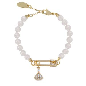 Pendentif de luxe Bracelet Designer Saturn Perle Femmes Bracelets de perles Or Argent Mode Diamant Pin Perle Bijoux Accessoires En Gros