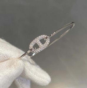 Bracelet punk à breloque de qualité de luxe avec diamant en deux couleurs Bracelets à breloques plaqués