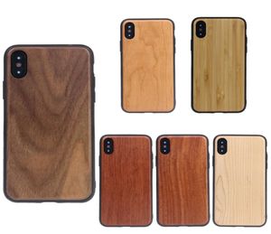 Luxury Real Wooden Nature Wood Bamboo Bamboo Soft Edge Case Funda para iPhone 11 XS Max XR x 6 7 8 Plus Samsung S10 Lite S9 S6869733