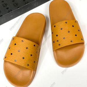 Zapato de lujo Diseñador hombre sandalia para mujer mc zapatilla impresa visetos cuero texturizado caucho suela gruesa diapositiva verano playa moda zapato al aire libre tamaño 35-46