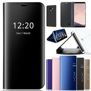 Fundas de teléfono con espejo de lujo para Xiaomi Redmi Note 12Pro 12 11Pro 5G 11 11S 10 10S 10Pro 12C 10C 9 9S 9Pro 9T 9C Clear View, carcasa protectora