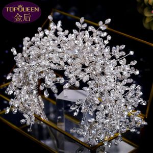 Lujo Snow Queen Diamond Wedding Tiara Barroco Crystal Nupcial Headwear Crown Rhinestone con joyería de la boda Accesorios para el cabello Diamond Nupcial Crowns Headpieces