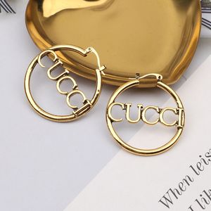 Boucles d'oreilles de luxe Big Gold Silver Hoop pour Lady Femmes Orrous Girls Inlay Crystal Ear Studs Set Designer Bijoux Boucle d'oreille Cadeau de Saint Valentin Fiançailles pour la mariée