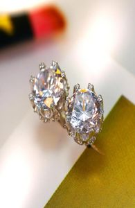 Boucles d'oreilles de luxe 100 925 argent cristal Zircon boucle d'oreille de mariage pour les femmes femmes Brincos oorbellen E0058768206