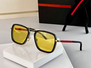 Gafas de sol de lujo para hombre, gafas de sol cuadradas, boutique para hombre, calidad de primera clase, lentes auténticos HD, pequeño logotipo rojo en las patillas, gafas de diseñador para hombre, gafas para mujer.