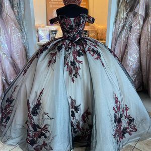 Luxe chérie épaules dénudées perles perles Quinceanera robes robe De bal Appliques fleur cristal Corset robes De xv